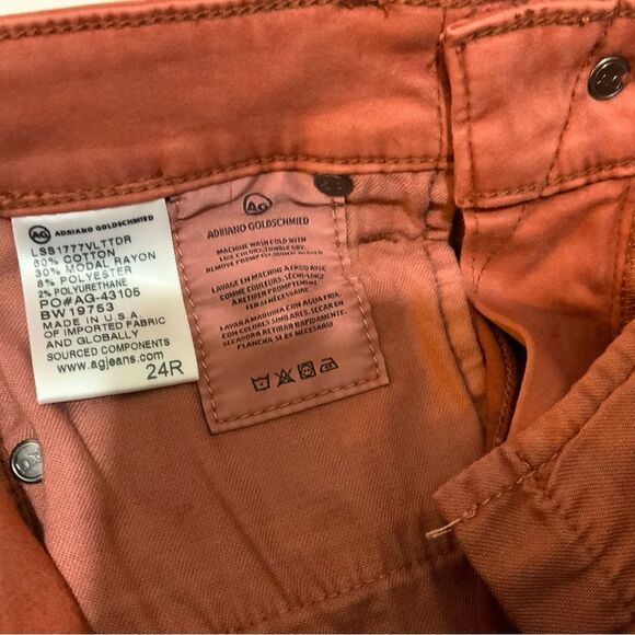Adriano Goldschmied AG Jeans The Farrah Skinny high rise red size 24R - Picture 8 of 15